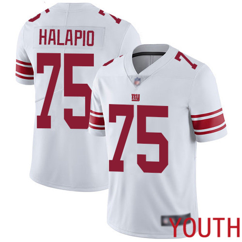 Youth New York Giants #75 Jon Halapio White Vapor Untouchable Limited Player Football NFL Jersey->youth nfl jersey->Youth Jersey